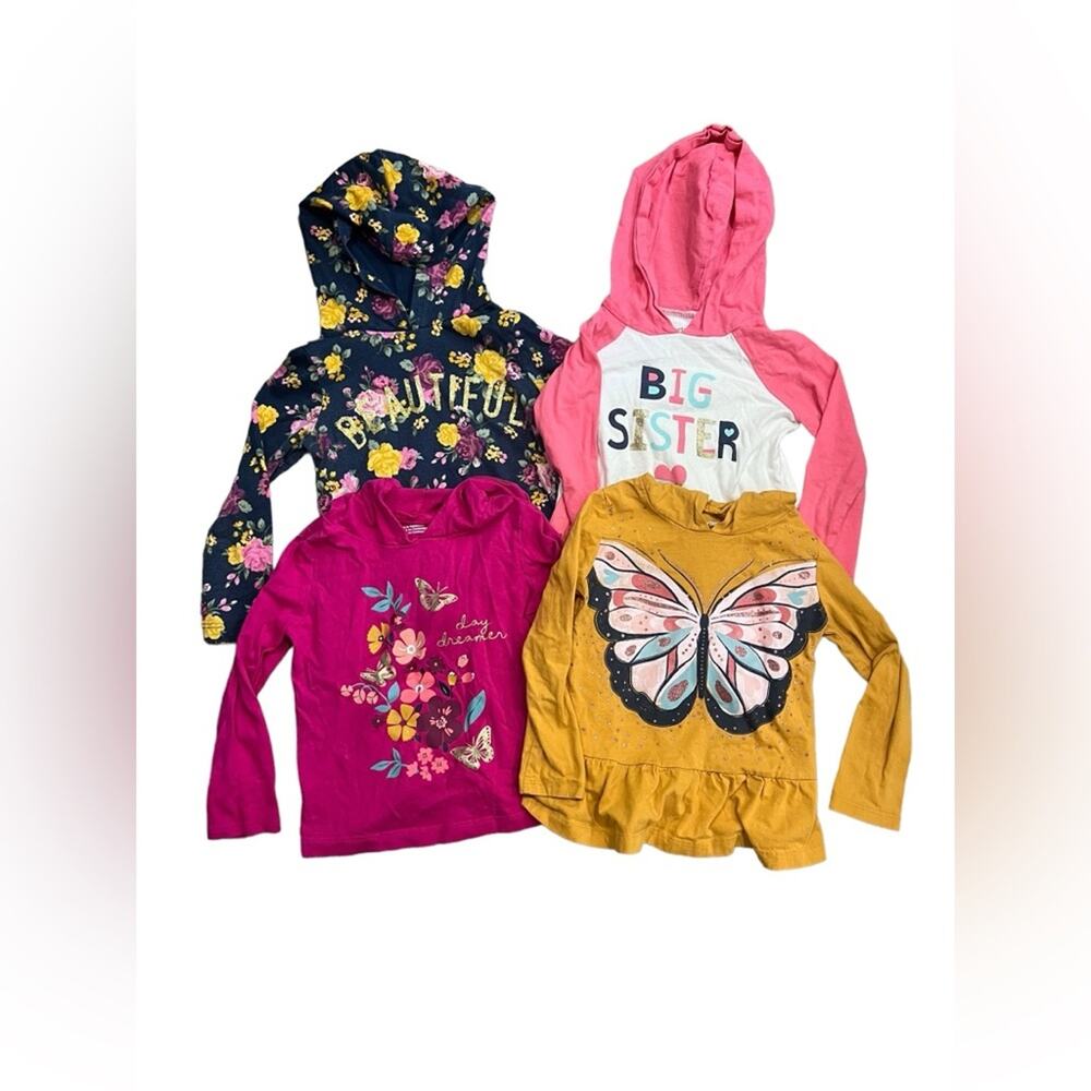 CARTERS GARANIMALS Hooded Long Sleeve Graphic Tee 4 PC Bundle SZ 3T